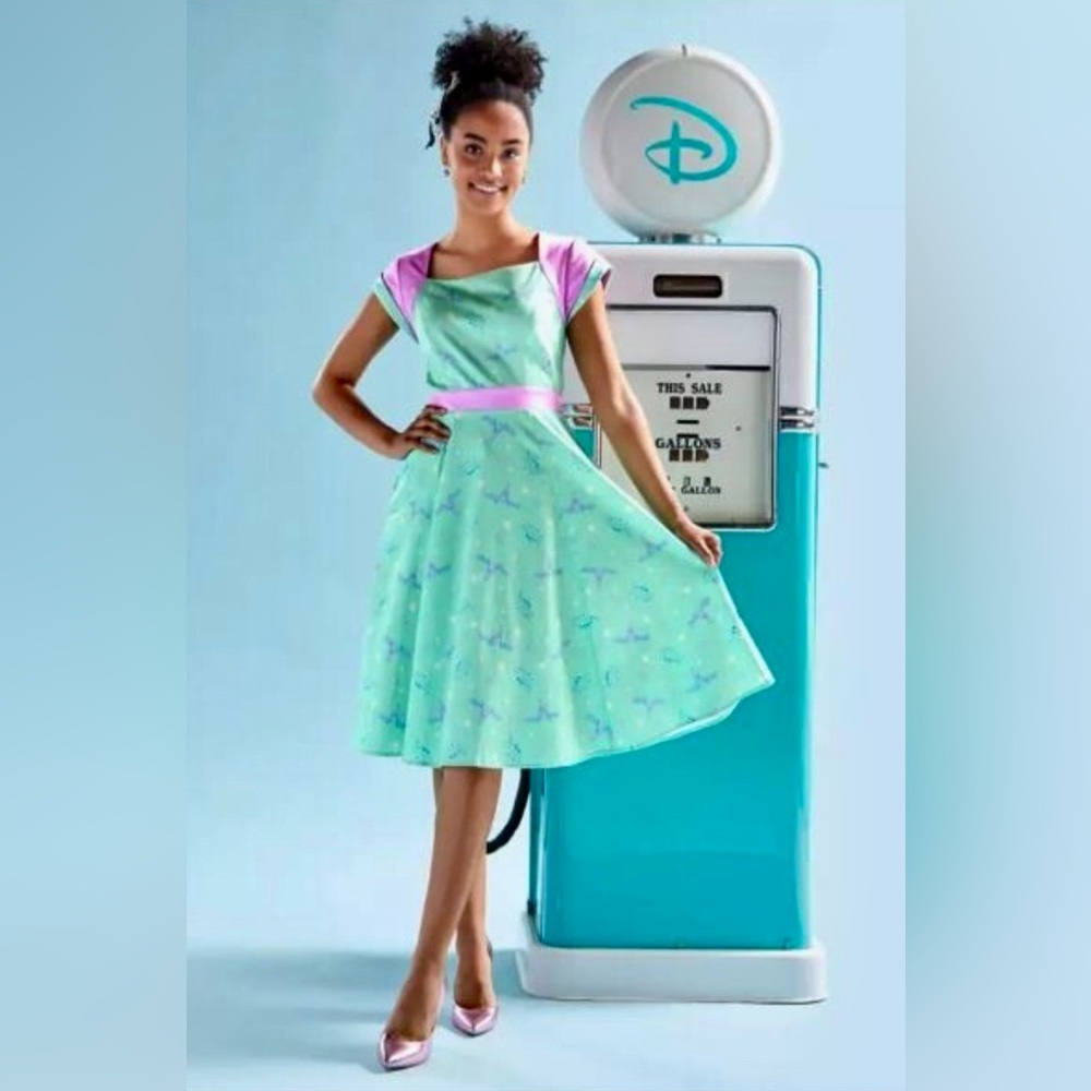 NWT Disney Dress Shop | Cars Flo's V-8 Cafe Retro Swing Midi Dress TB1
